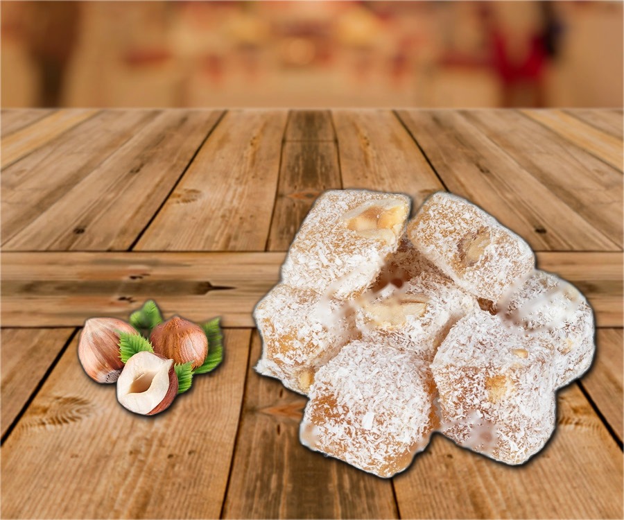 Speciality confectionery " Rachat-Lukum" with hazelnuts