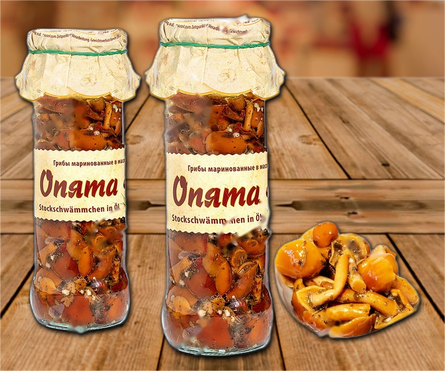 Nameko mushrooms marinated in oil