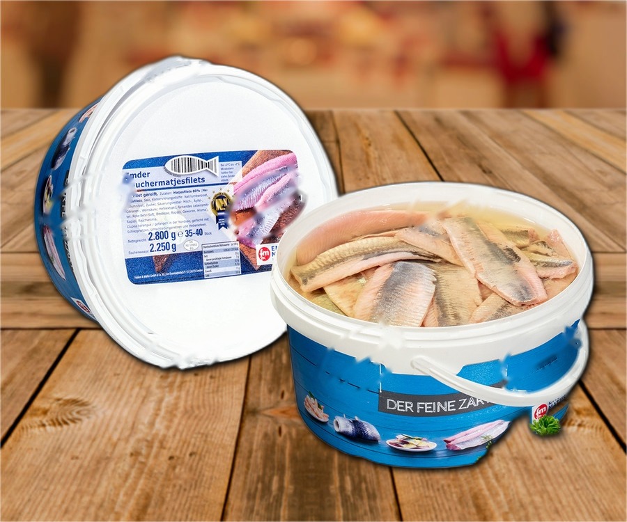 Matjesfilets in oil, smoked 2,8 L-buket