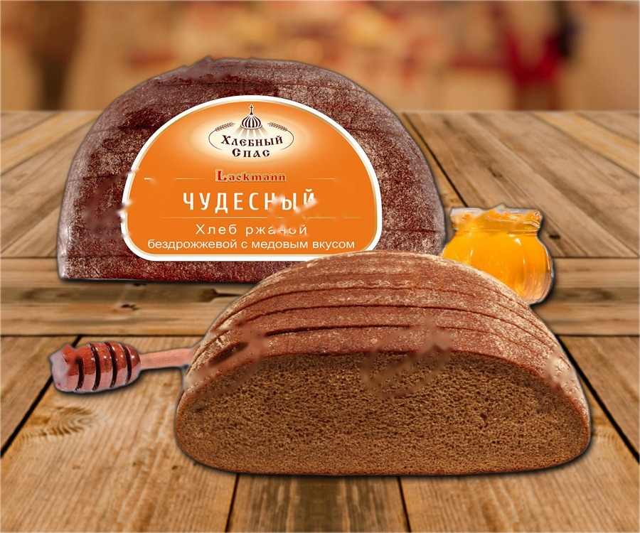 Rye bread with honey flavour, cut, quick-frozen