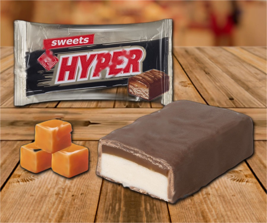 Confectionary "Hyper" with caramel flavour