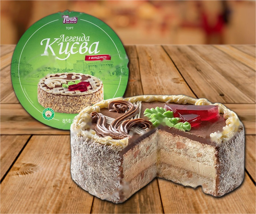 Layer cake with hazelnuts, quick-frozen