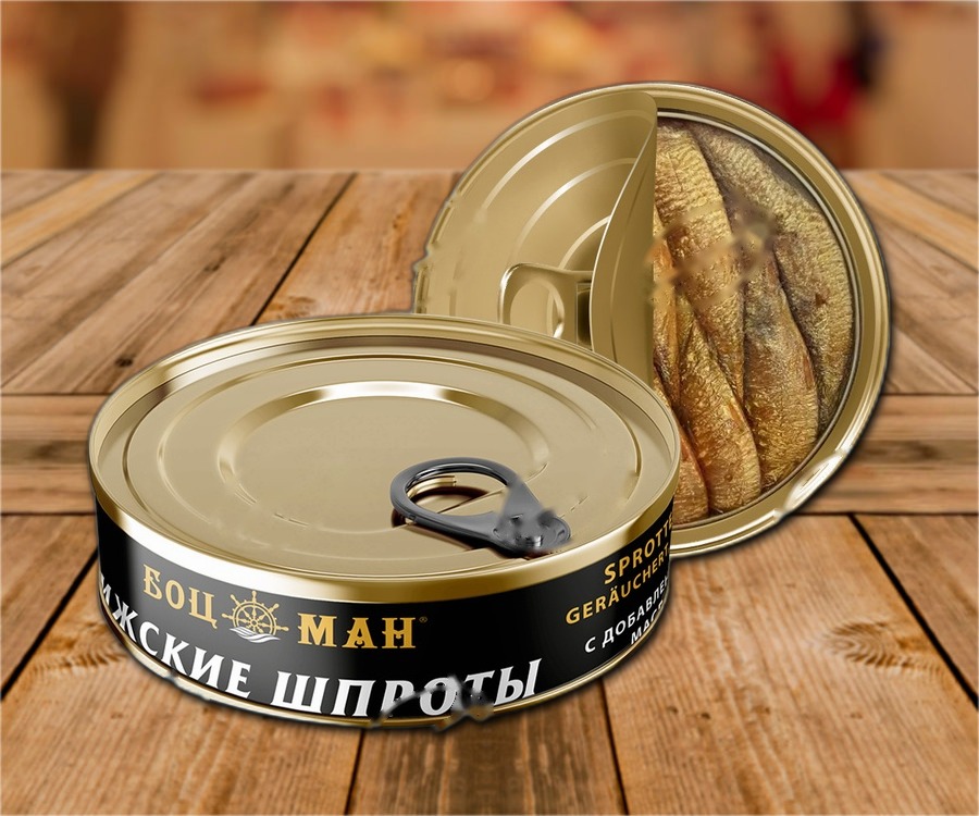 Smoked sprats in oil XL (lat. Sprattus sprattus)