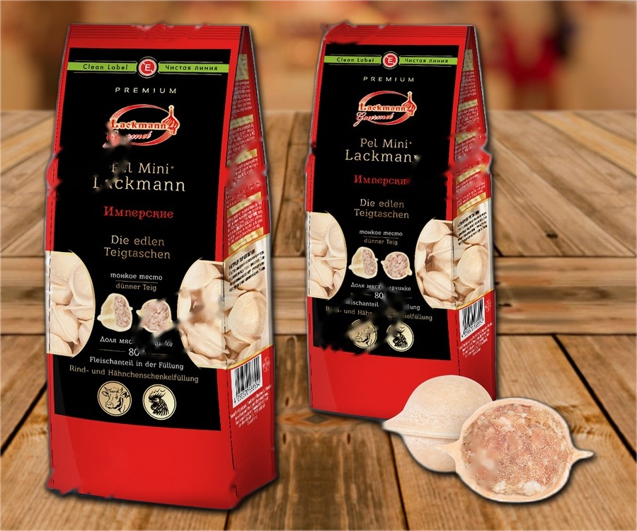 Dumplings Pel-Mini "Imperskije" filled with raw beef and chicken thigh, to be boiled in water