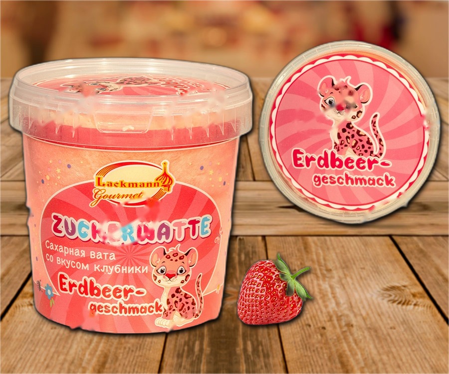 Cotton candy with strawberry flavour