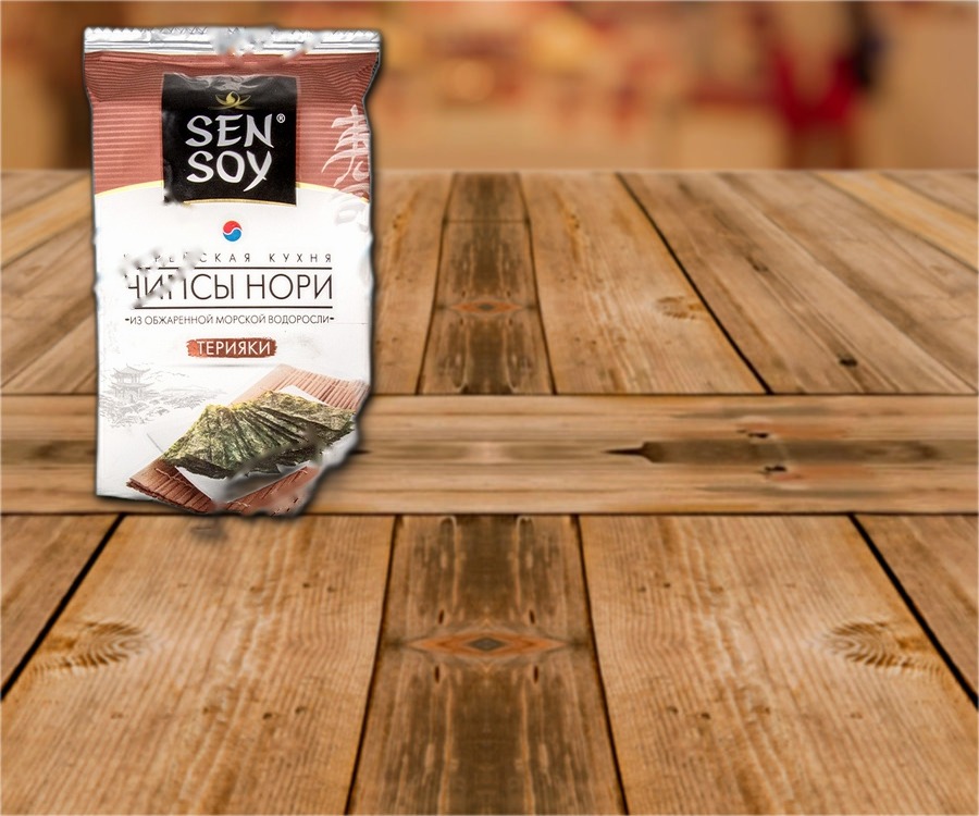 Snack made from Nori, roasted with soy sauce