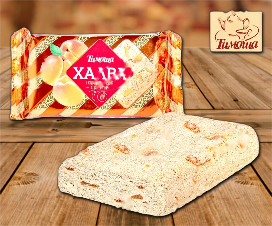 With confectioners speciality made from sunflower seeds with dried apricots