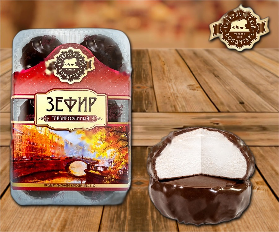 Foam confectionery with cocoa-based icing