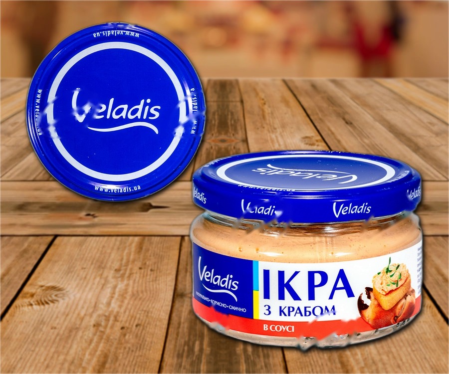 Capelin roe in salad cream with brown crab meat
