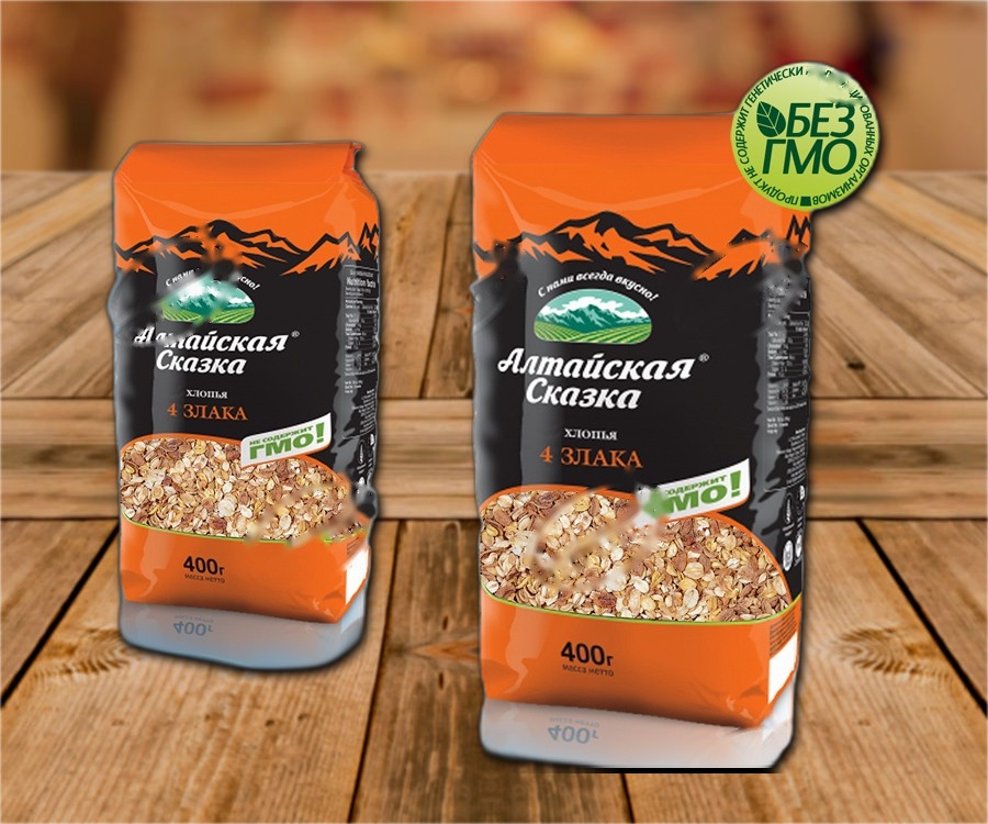 Flakes made from buckwheat (25%), millet(25%), rice (25%) and sweet com (25%)