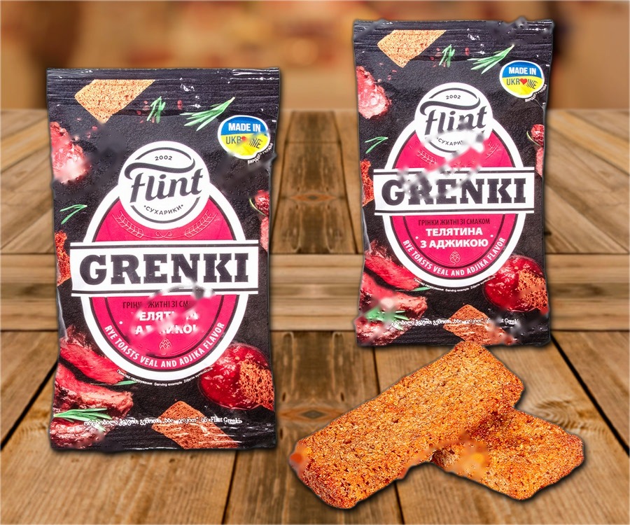 Rye bread snack with barbecue flavour