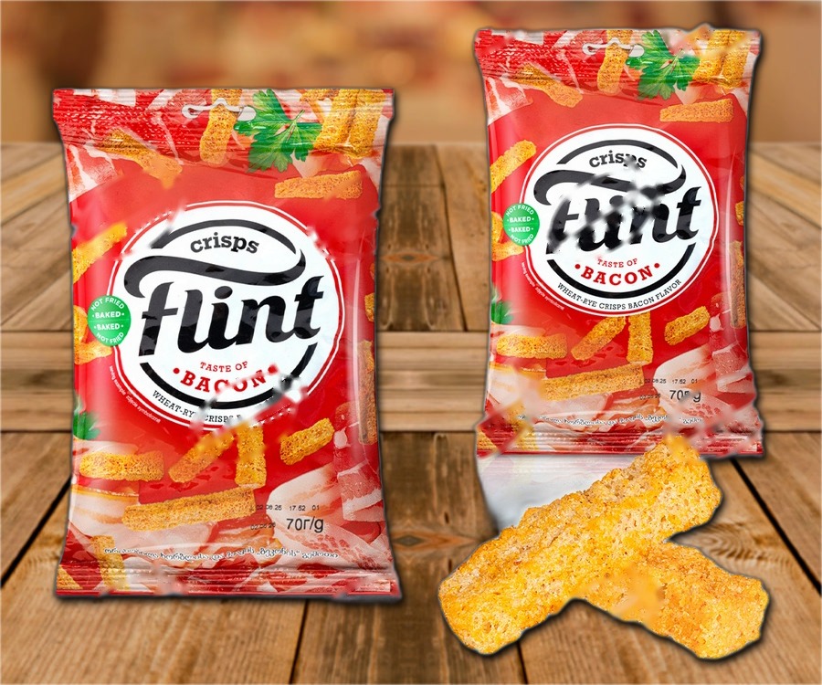 Wheat snack bread with becon flavour