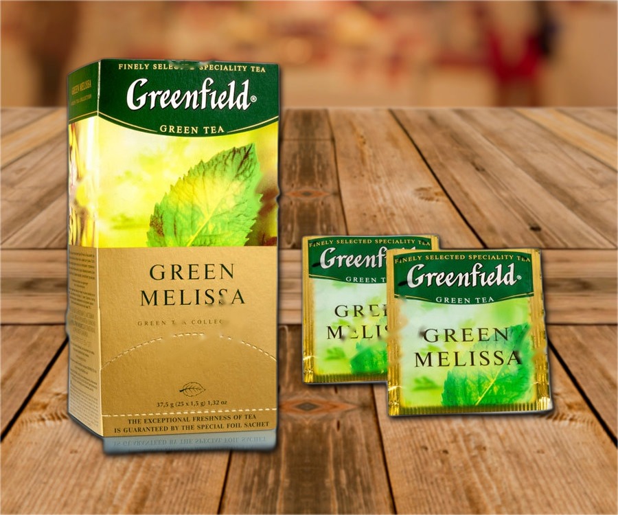 Green tea with melissa and mint Green Melissa in enveloped tea bags, 25x1,5g