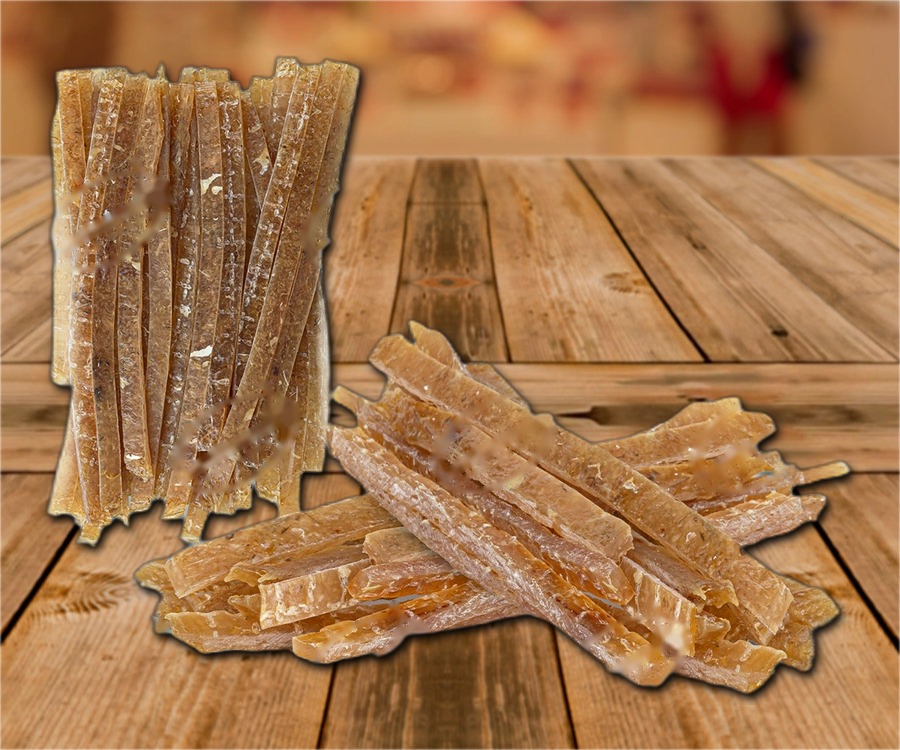 Fish snack made from Zander, salted, dried, frozen
