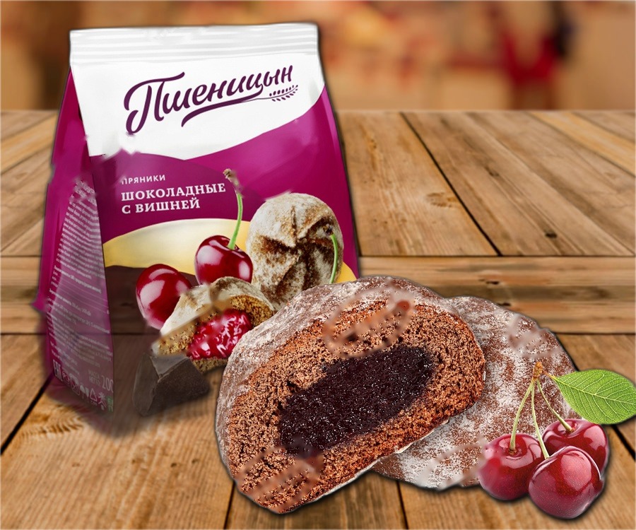 Gingerbread "Chocolate with cherries"