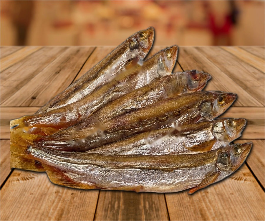Silver smelt (Osmerus eperlanus) salted and smoked, with head