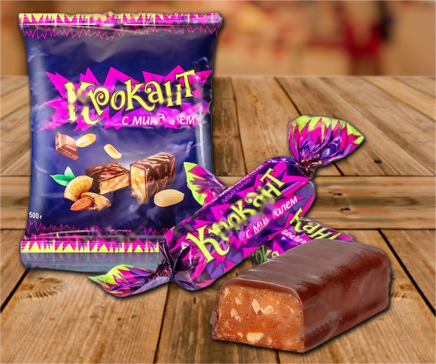 Confectionery with peanuts, in coating that contains cocoa