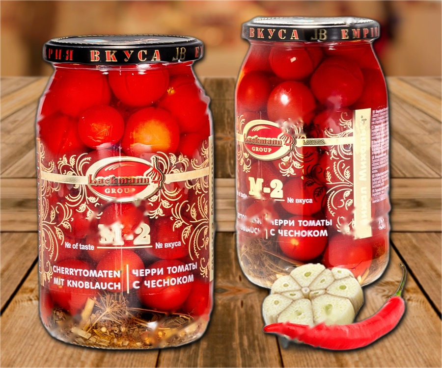 Pickled cherry tomatoes M-2, 880ml (drained weight 430g)