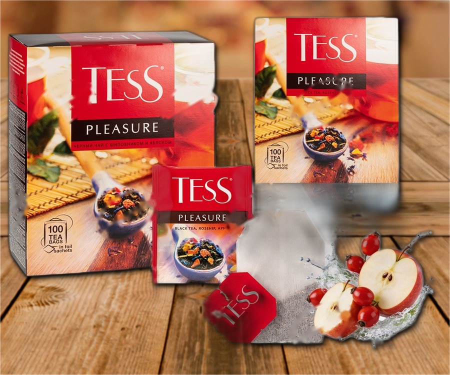 Black tea rosehip-flavoured and with apple flavour, loose, 100х1,5g