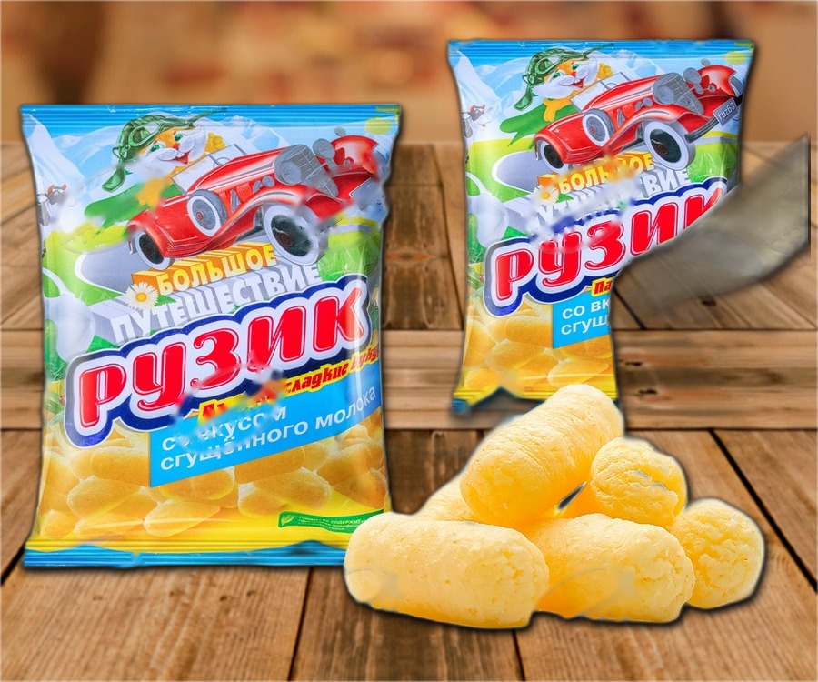Corn sticks with condensed milk flavour