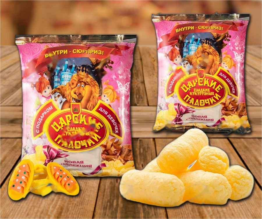 Corn sticks "Royal" with a gift for girls