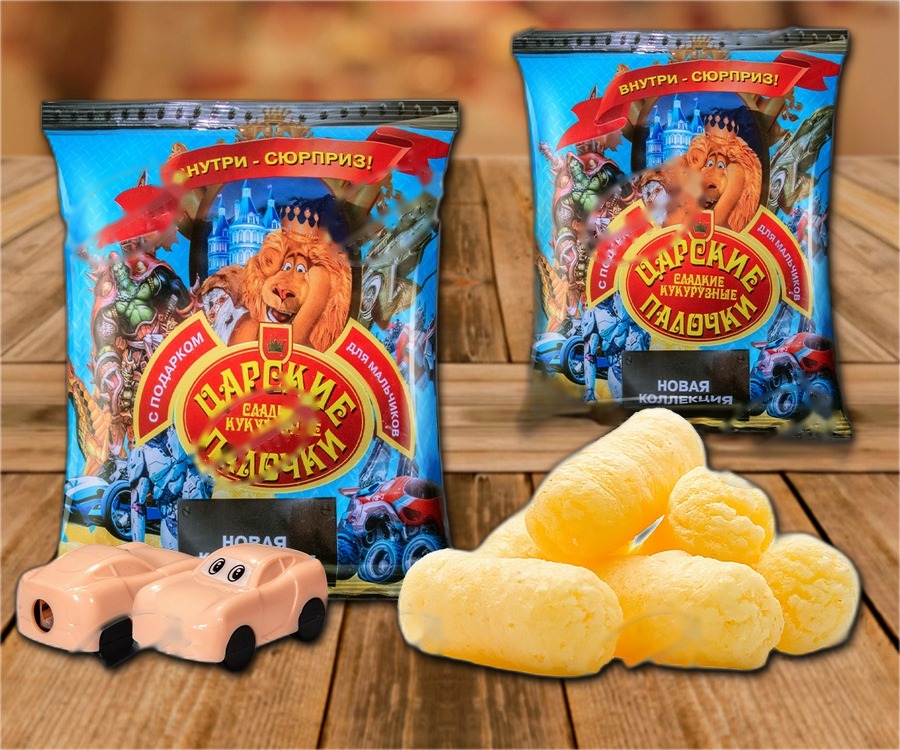 Corn sticks "Royal" with a gift for boys