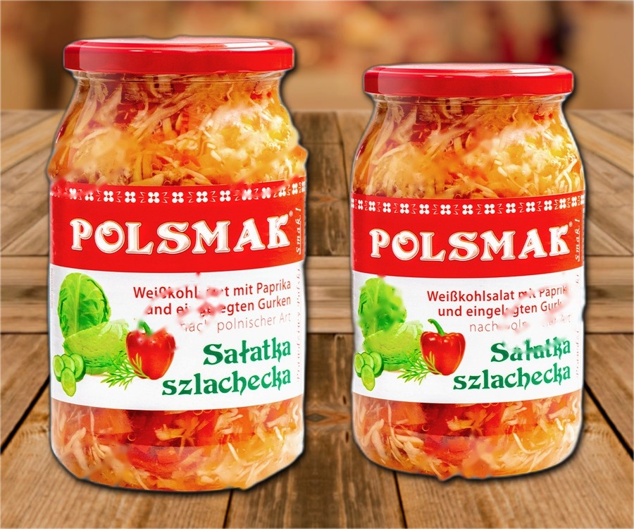 White cabbage salad with paprika (5,5%) and gherkins