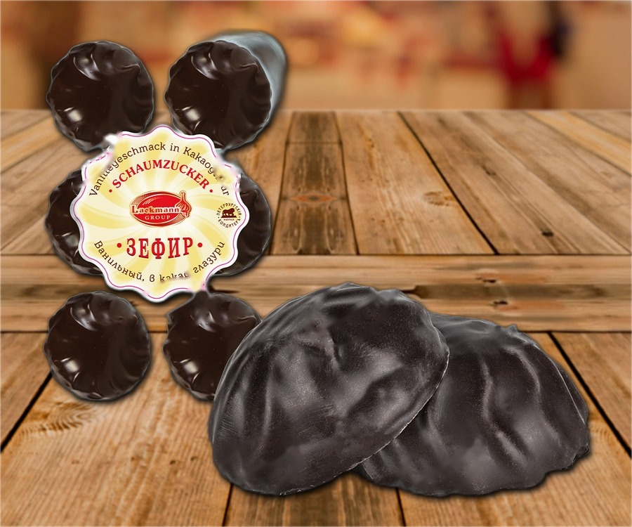 Marshmallows with a coating containing cocoa