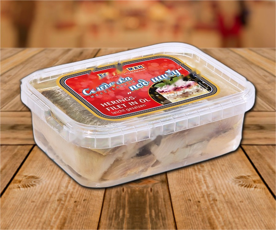 Herring fillet in oil, ightly salted