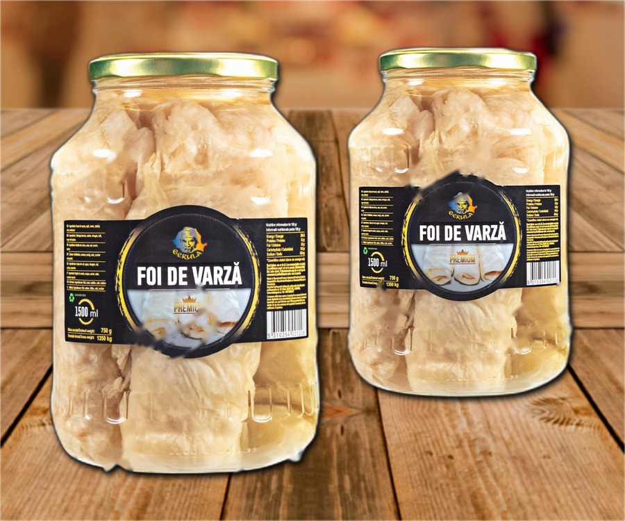 Pickled white cabbage leaves