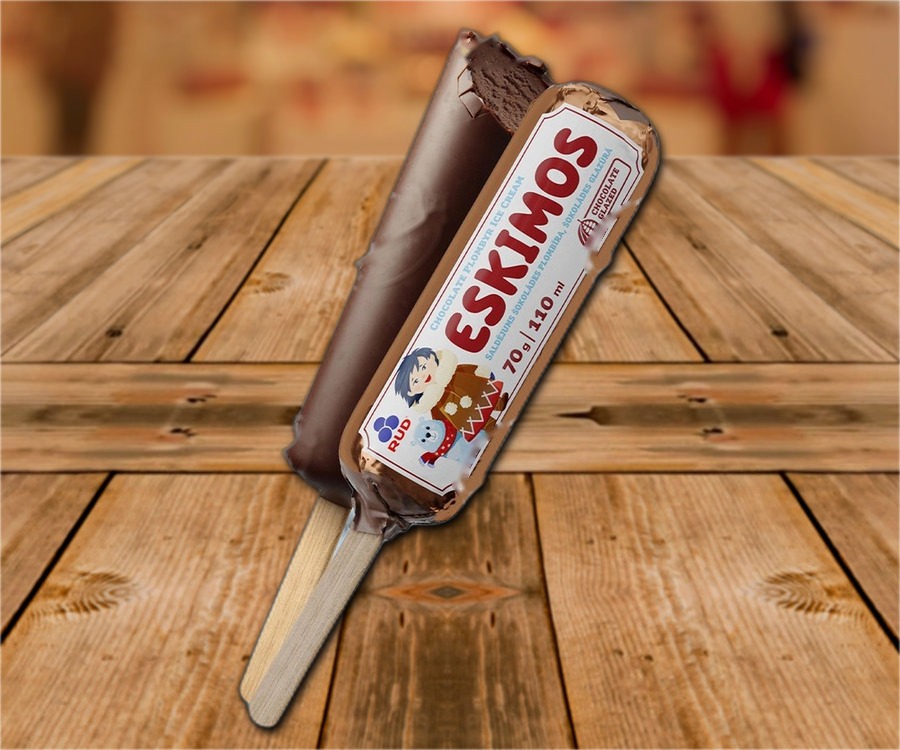 Ice cream with cocoa in a coating that contains cocoa, 110ml