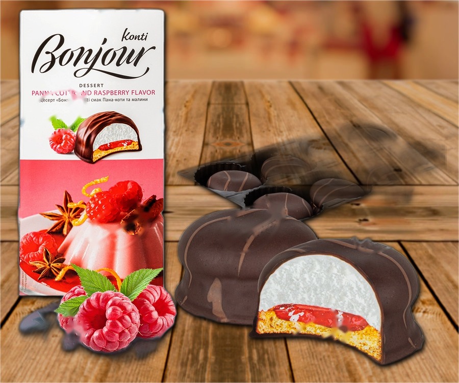 Confectionary made from shortcrust pastry, with raspberry flavour
