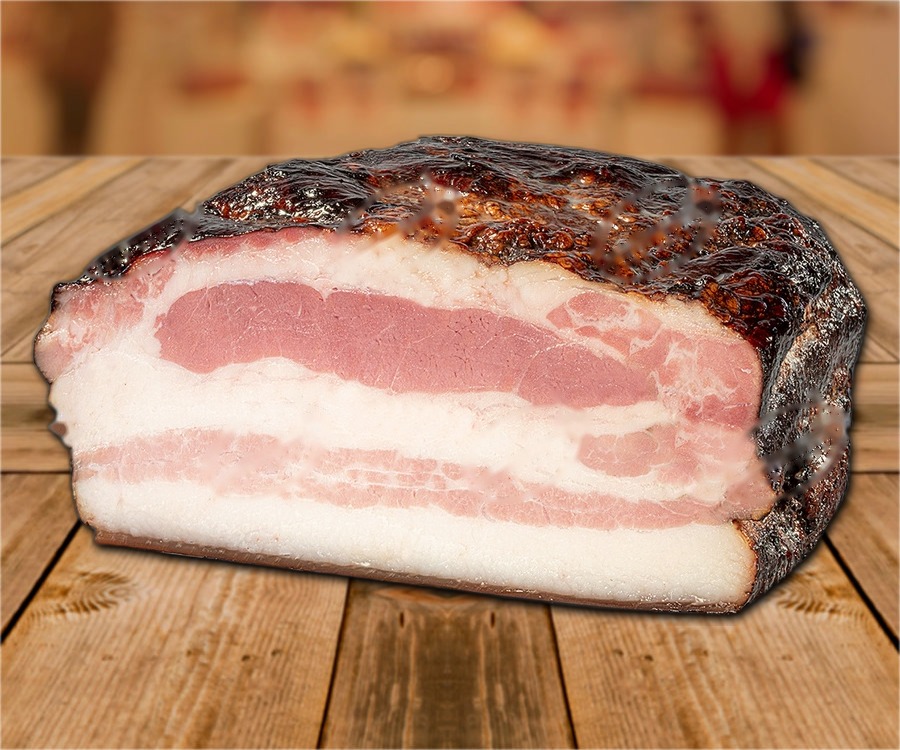 Salt pork Solonina Chornyj kaban, smoked